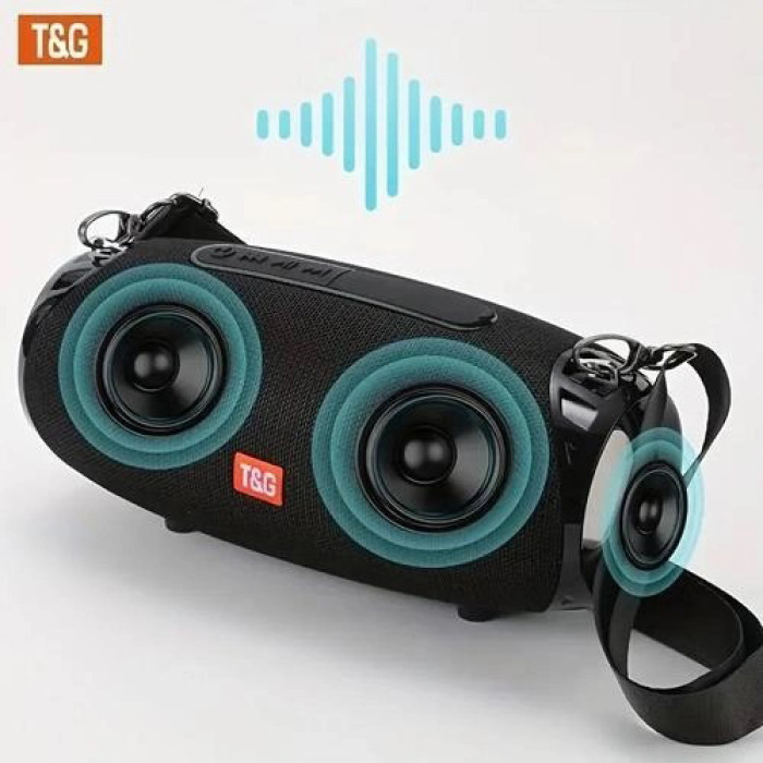 Портативна колонка Bluetooth TG534 SD IPX5 з ремінцем, акумуляторна колонка для музики. Колір: чорний