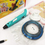 3D ручка Smart 3D Pen 2 c LCD дисплеєм, Цікава ручка 3д для дітей, Оригінальна. Колір: блакитний