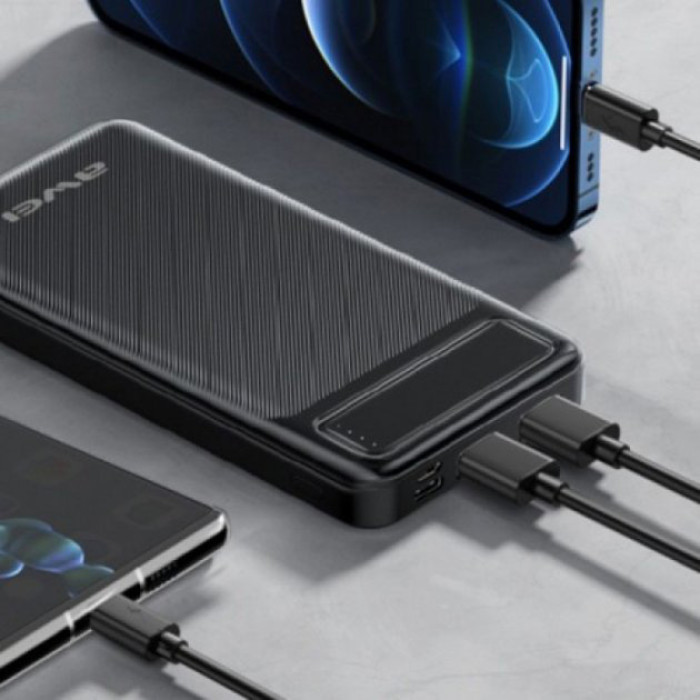 Power Bank Awei P5K 10000 mah Портативне зарядне УМБ 2xUSB чорний