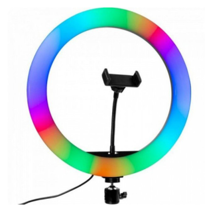 Кільцева світлодіодна лампа RGB LED RING MJ20 20 см із тримачем телефону