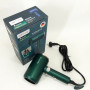 Фен Rainberg RB-2212 8800 W з регуляцією температури та швидкості для сушіння та укладання волосся. Колір: зелений