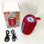 Портативна Bluetooth-колонка TG653 USB з ремінцем, потужна переносна акустична колонка. Колір: червоний