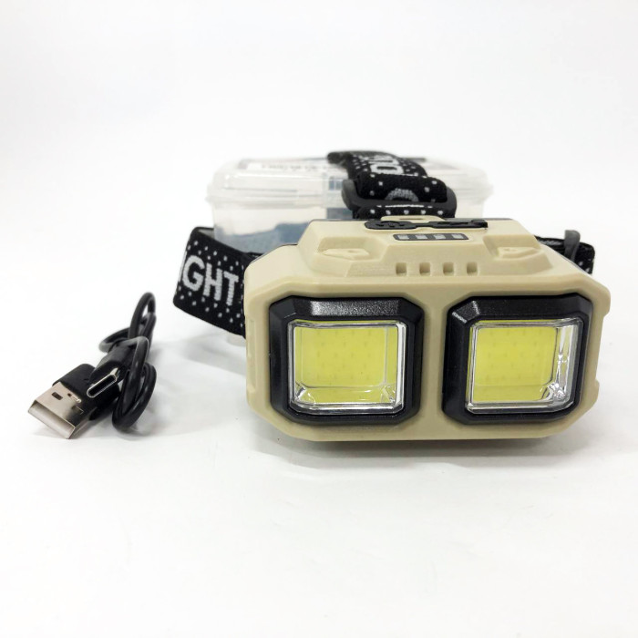 Ліхтар налобний акумуляторний Bailong HX-816 2COB(white+red) вологозахист, Ліхтар на голову для бігу