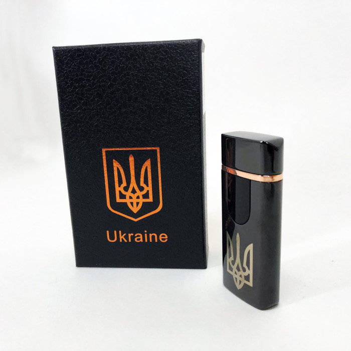 Електрична та газова запальничка Україна із USB-зарядкою HL-431, вітрозахисна запальничка. Колір: чорний