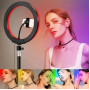 Кільцева світлодіодна лампа RGB LED RING MJ26 26 см з утримувачем телефону, кільцева лампа велика